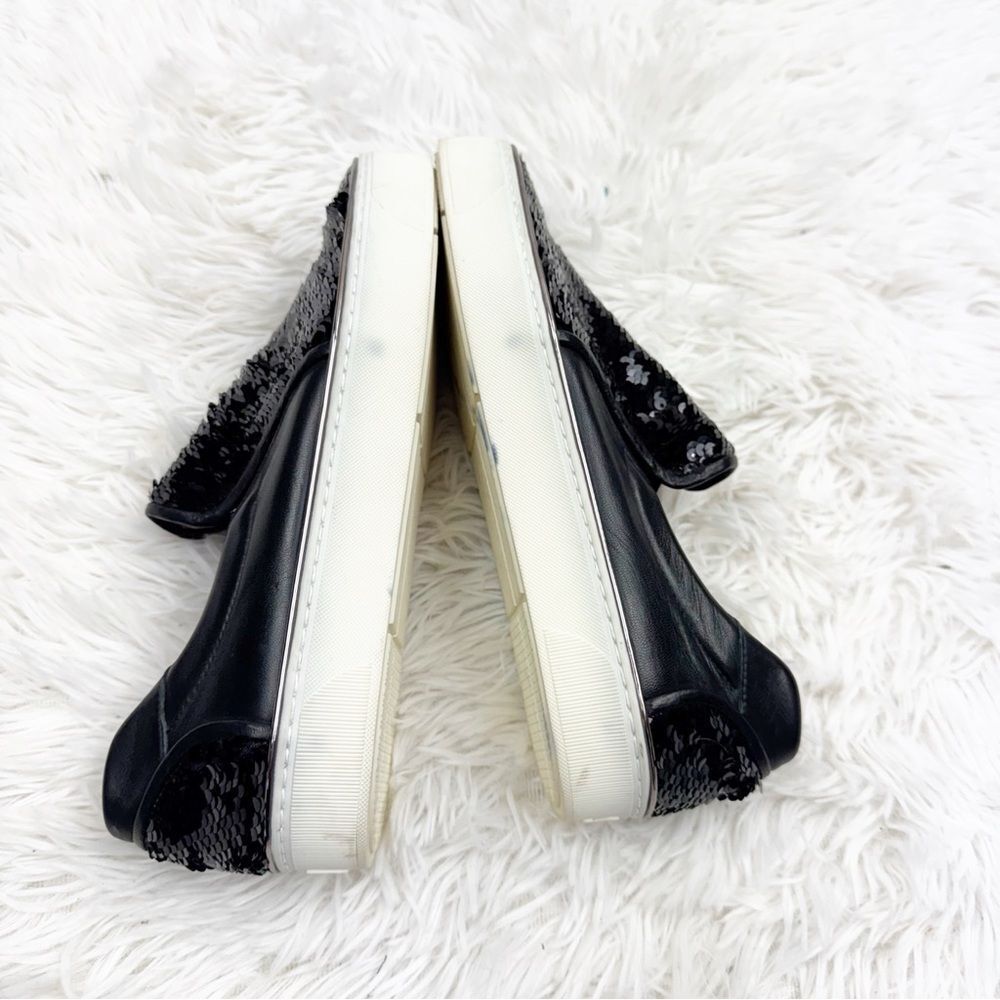 Stuart Weitzman Sequin Slip-On Leather Loafer Sne… - image 5